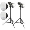 PDX LP200 PRO LED Beyaz Işık ikili 3 mt Ayak ve Balon Softbox Set
