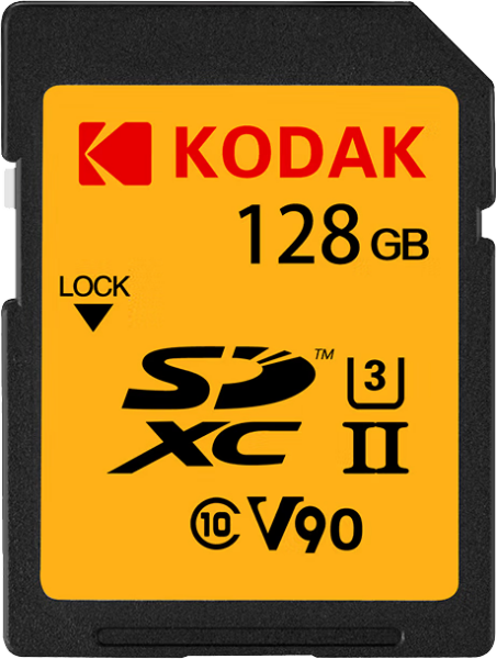 Kodak 128GB SD UHS-II U3 V90 Hafıza Kartı (280MB/s - 240MB/s)
