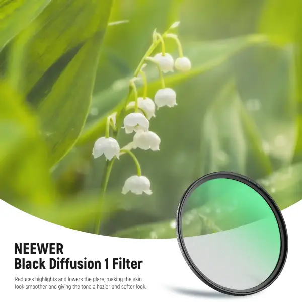 Neewer 82mm 1/1 Black Diffusion Sinematik Efekt Filtresi