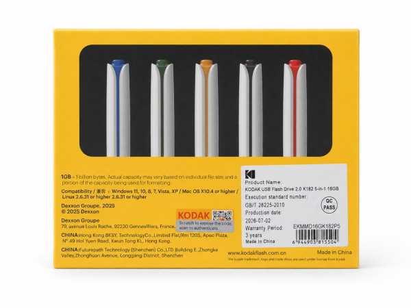 Kodak 16GB 2.0 USB Bellek 5'i Bir Arada (K182)