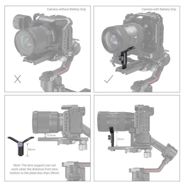 SmallRig 2850 DJI RS 2 için Genişletilmiş Lens Desteği