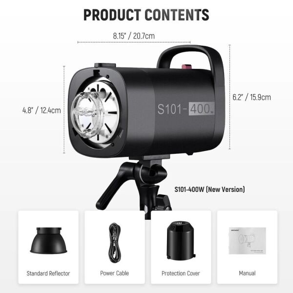 S101-400W Pro Profesyonel Stüdyo Flaşı (Tek)