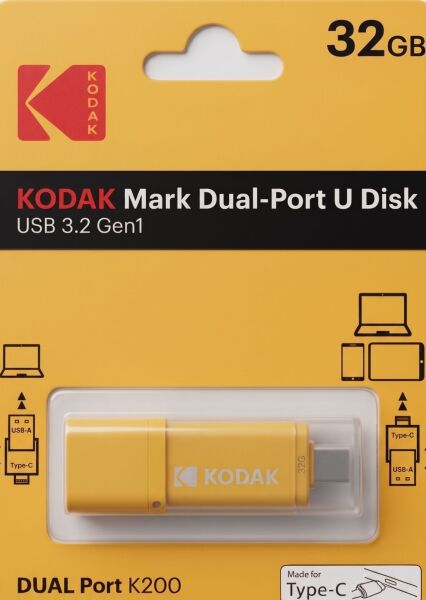 Kodak 32GB 3.2 Gen1 Type-C + USB Bellek  (K200Y)