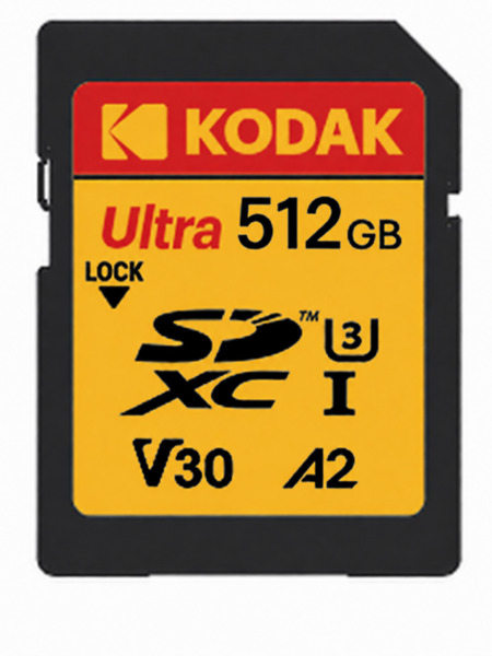 Kodak 512GB UHS-I U3 A2 V30Ultra DDR SD Hafıza Kartı (160MB/s - 150MB/s)