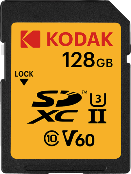 KODAK 128GB UHS-II U3 V60 SD Hafıza Kartı (180MB/s - 150MB/s)