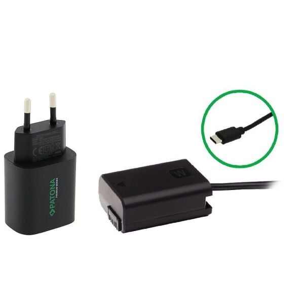 Patona 9413 Sony NP-FW50 İçin USB-C Girişli Kukla Pil Adaptörü