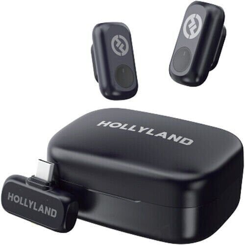 Hollyland LARK A1 Duo Type-C Kablosuz Yaka Mikrofonu Sistemi (Siyah)
