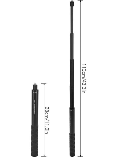 OEM NSTA360 Aksiyon Görünmez Selfie Çubuğu 1.1 Metre Alüminyum Alaşım