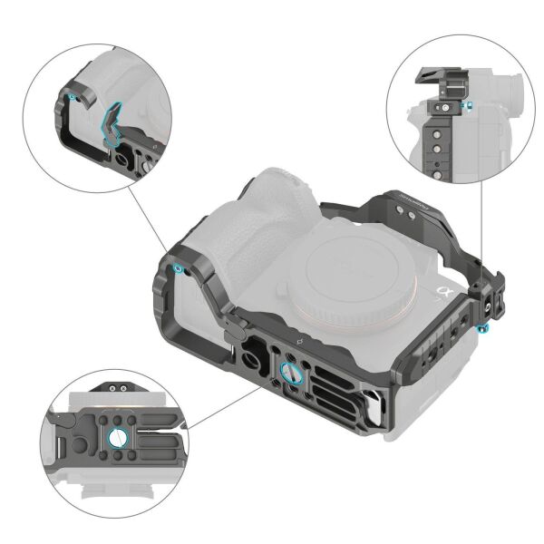 SmallRig 4481 Sony  7R V /  7 IV /  7S III /  1 /  7R IV  için  HawkLock Hızlı Çıkarma Kafesi