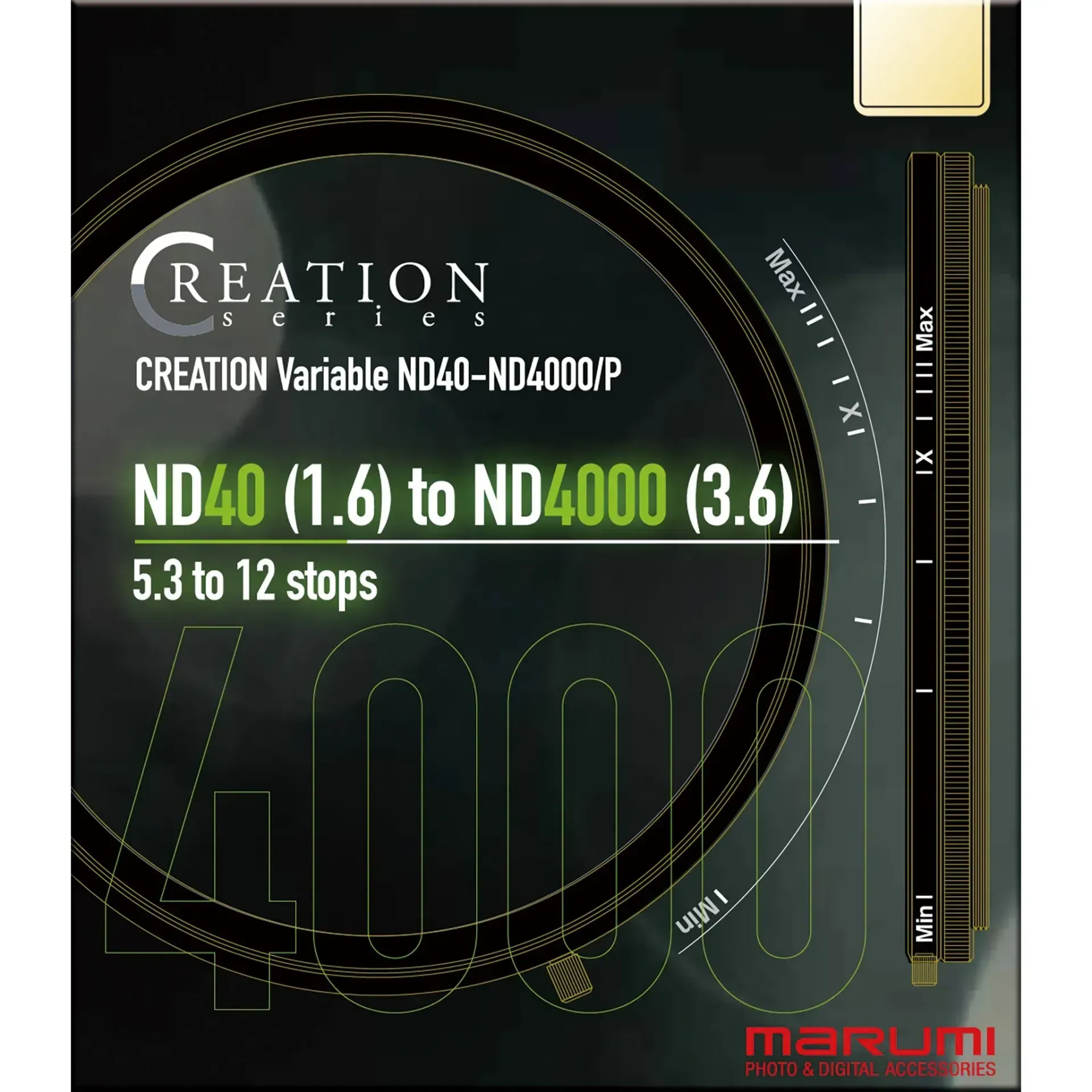Marumi CREATION Variable ND40-ND4000/P 77mm Filtre