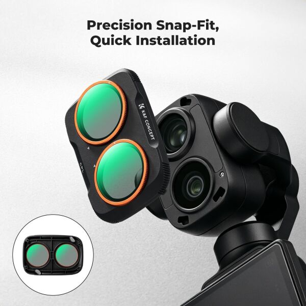 K&F Concept DJI Osmo Pocket 4P İçin 4 Parça Filtre Seti (CPL + ND16 + ND64 + ND256) – (Plastik)