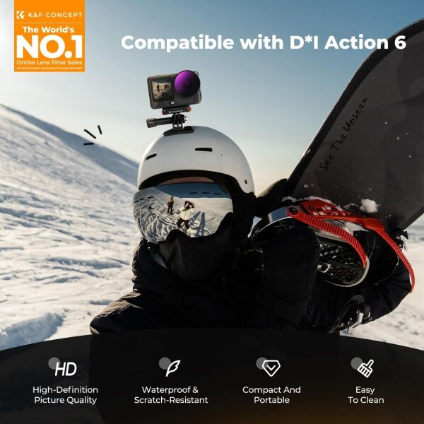 K&F NANO-X ND8 ND16 ND32 ND64 4'lü Filtre Kiti DJI Osmo Action 6 ile uyumlu Filtre