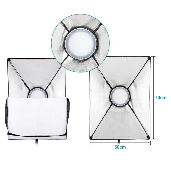 GDX Pro TLB-500 RGB İkili Set - Fotoğraf & Video Çekim Işığı (Dimmerli)