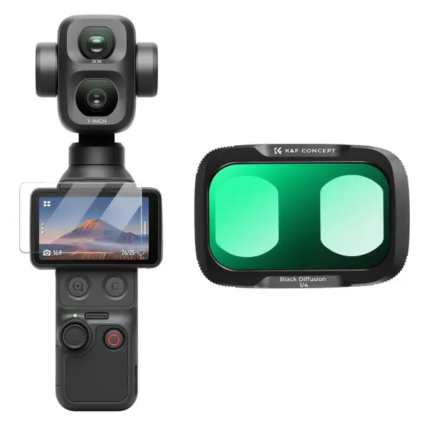 K&F Concept DJI Osmo Pocket 4P İçin Black Mist 1/4 Filtre (Plastik)