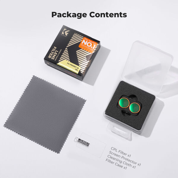 K&F Concept DJI Osmo Pocket 4P İçin Polarize (CPL) Filtre (Plastik)