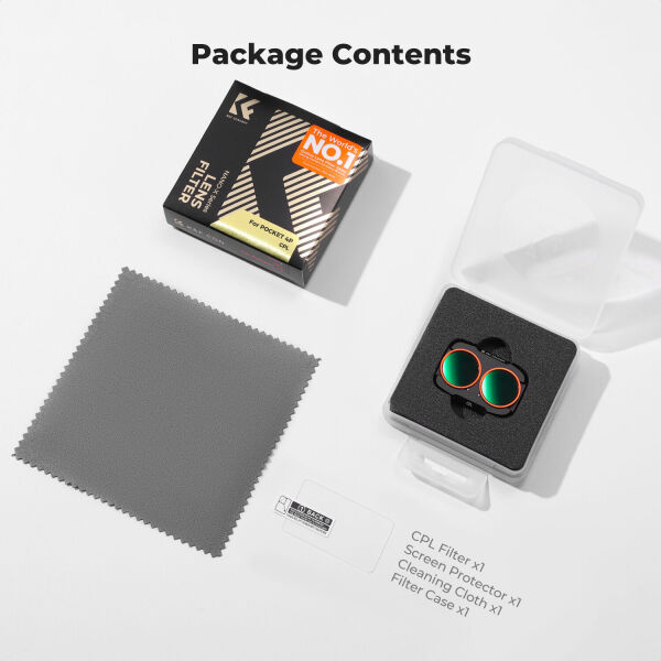 K&F Concept DJI Osmo Pocket 4P İçin Polarize (CPL) Filtre (Metal)