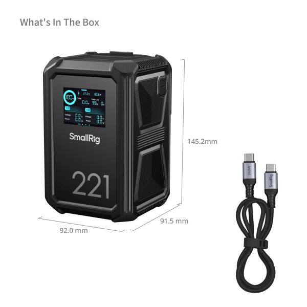 SmallRig 4985 X221 X-Touch Smart Üçlü Korumalı 1,5 m Düşmeye Dayanıklı, IP54 Su Geçirmez / Toz Geçirmez) V-Mount Batarya