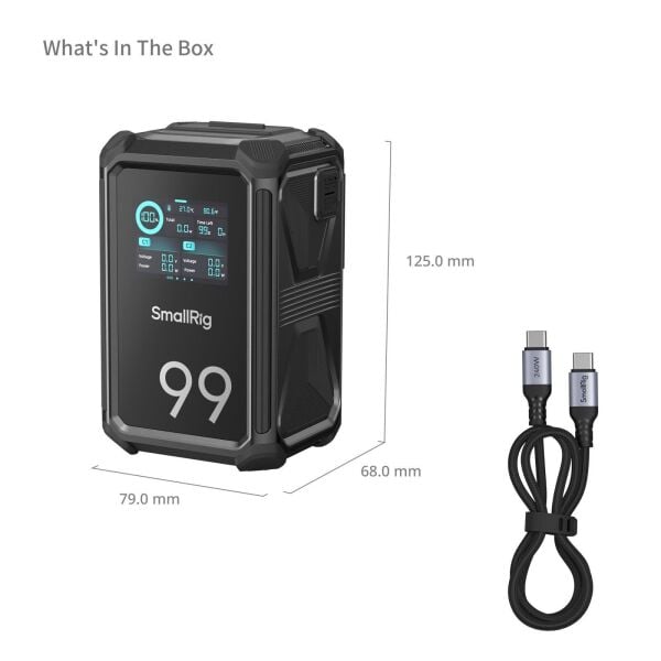 SmallRig 4984 X99 X-Touch Smart Üçlü Korumalı 1,5 m Düşmeye Dayanıklı IP54 Su Geçirmez / Toz Geçirmez) V-Mount Batarya