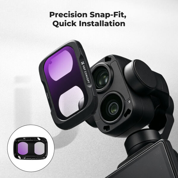 K&F Concept DJI Osmo Pocket 4P İçin 4 Parça ND Filtre Seti (ND4, ND8, ND16, ND32)