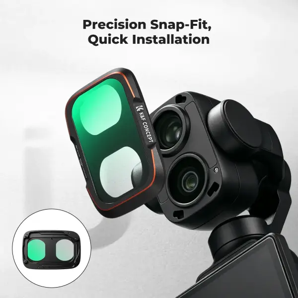K&F Concept DJI Osmo Pocket 4P İçin 3 Parça Filtre Seti (CPL + Black Mist 1/4 + ND2-32) (Metal)