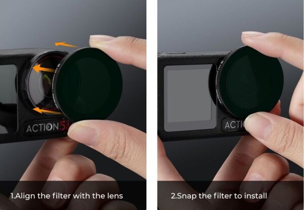 K&F NANO-X ND2-32 DJI Osmo Action 5/4/3 ile Uyumlu Değişken Filtre