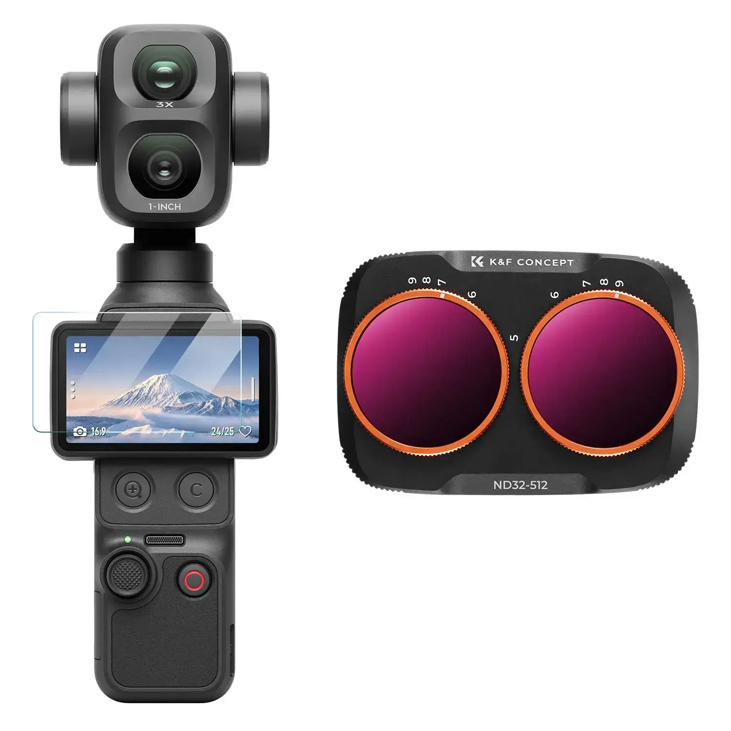 K&F Concept DJI Osmo Pocket 4P İçin Değişken ND Filtre (ND32-512)(Plastik)