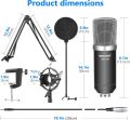 Neewer NW-700 Pro Condenser Microphone and Monitor Headphones 7-in-1 Kit