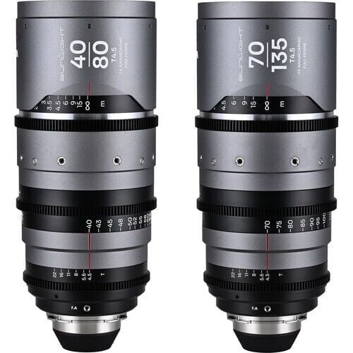 Laowa Sunlight 2X Anamorphic 2 Lens Bundle (40-80mm,70-135mm) Silver Arri Pl