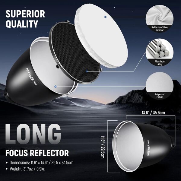 Neewer FR30 11.6'' 29.5cm Deep Focus Reflektör ve Petek Seti