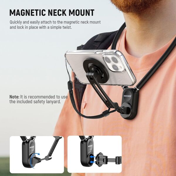 Neewer GP-16 Manyetik Telefon ve Aksiyon Kamerası Boyun Askısı (Neck Mount Holder)