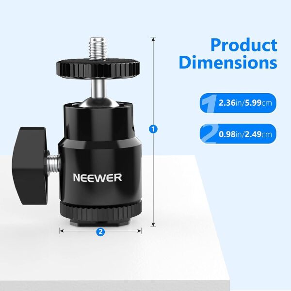 Neewer ST-17 1/4'' Kamera Hot Shoe Adaptör Seti (2'li Paket)