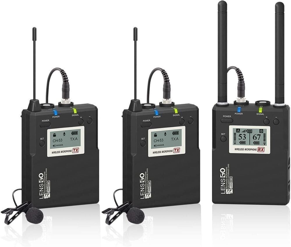 Lensgo LWM-338C Kablosuz İkili Yaka Mikrofonu Seti