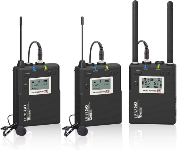 Lensgo LWM-338C Kablosuz İkili Yaka Mikrofonu Seti