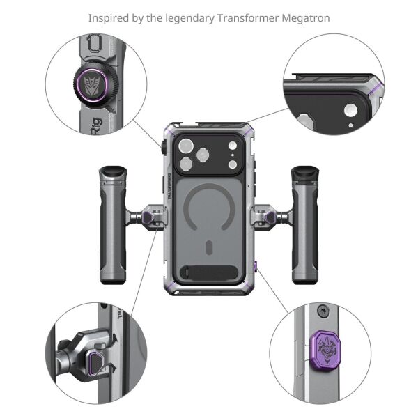 SmallRig 5584 Megatron Edition iPhone 17 Pro Max için Çift El Tipi Mobil Cihaz Kiti