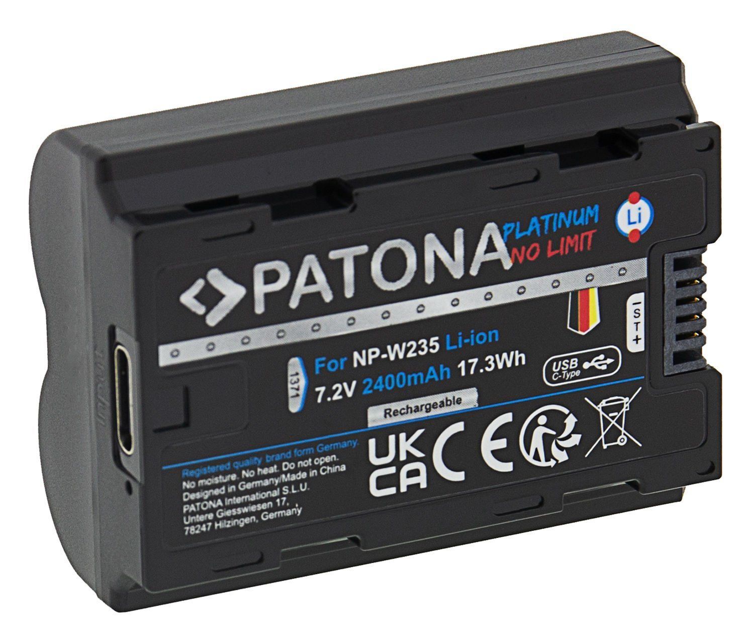 Patona 1371 Platinyum USB-C Girişli Batarya Fuji Finepix NP-W235 X-T4