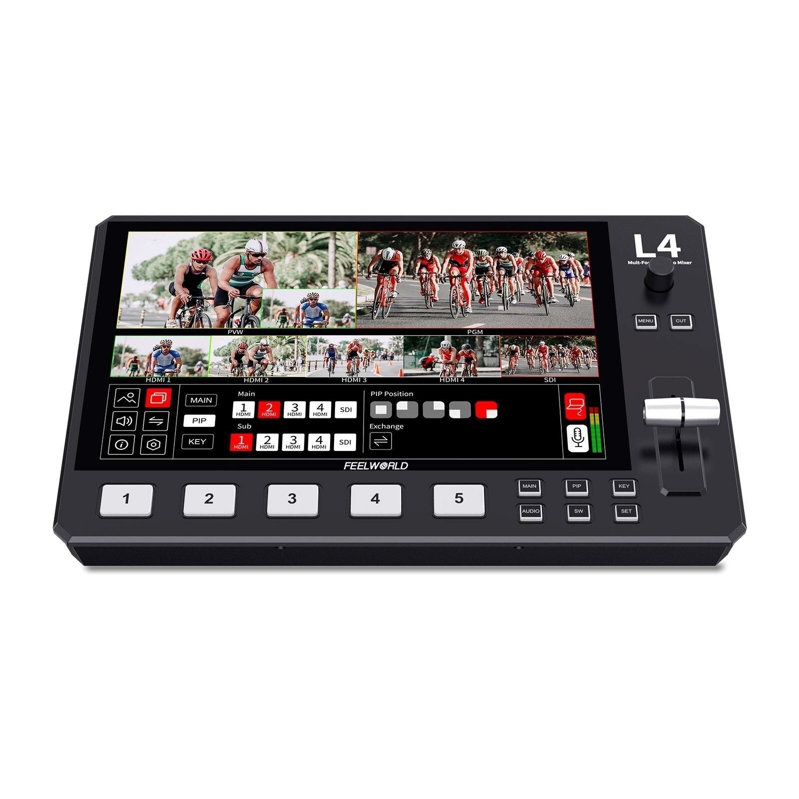 FeelWorld L4 Çoklu Kamera Video Mikseri 10.1''Dokunmatik Ekran