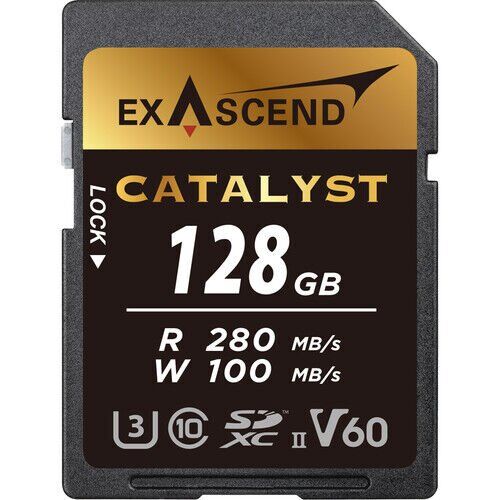 Exascend Catalyst 128GB V60 UHS II SD 280Mb/S Read - 180Mb/S Write Hafıza Kartı