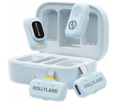Hollyland LARK A1 Combo Sky Blue 2 Kişilik Kablosuz Mikrofon Sistemi - Mavi